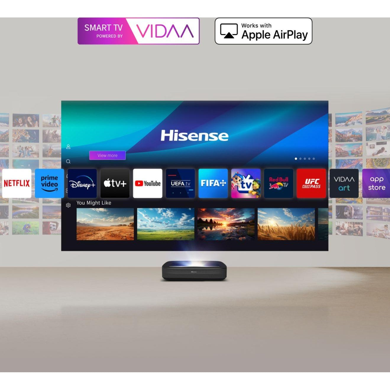 TV Hisense PL2 | 80-150", 4K, Laser