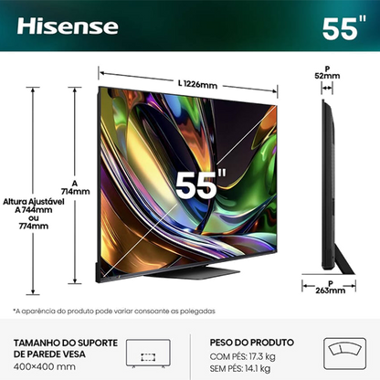TV HISENSE 55UR8S | 55", RGB MiniLED, 4K, 180Hz