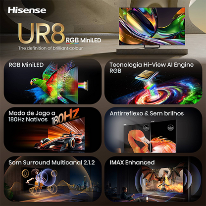 TV HISENSE 55UR8S | 55", RGB MiniLED, 4K, 180Hz