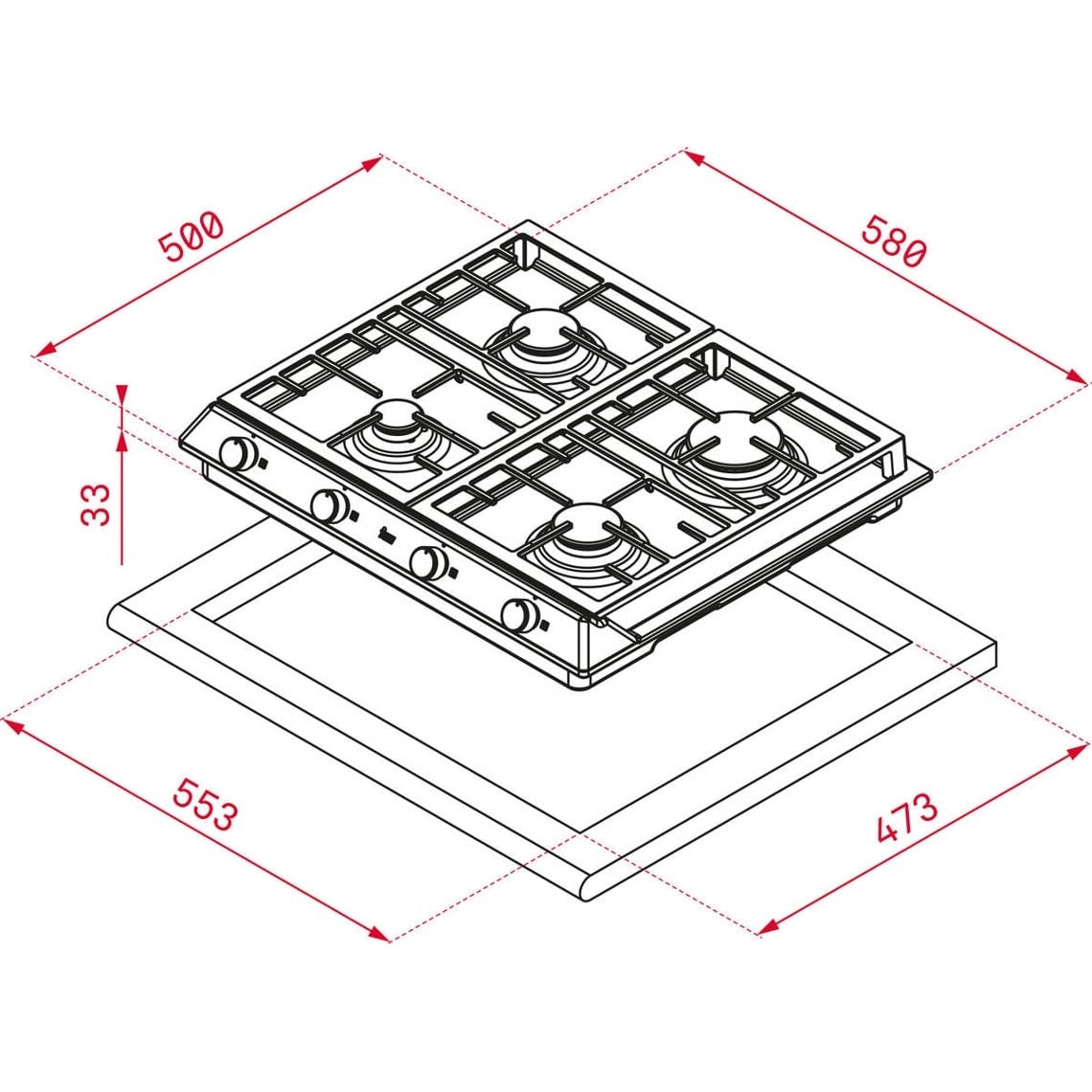 PLACA ENCASTRAR TEKA - EX 60.1 4G AI AL CI BTN