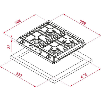 PLACA ENCASTRAR TEKA - EX 60.1 4G AI AL CI BTN