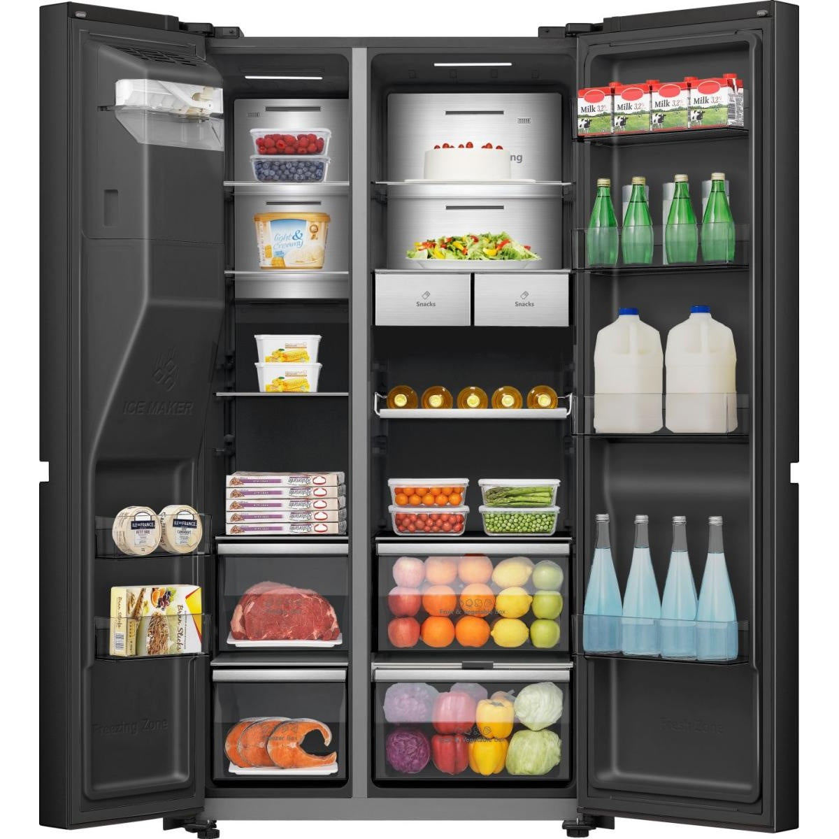 Frigorífico Americano Hisense RS9P628GPFE | 614L, Classe E, Preto