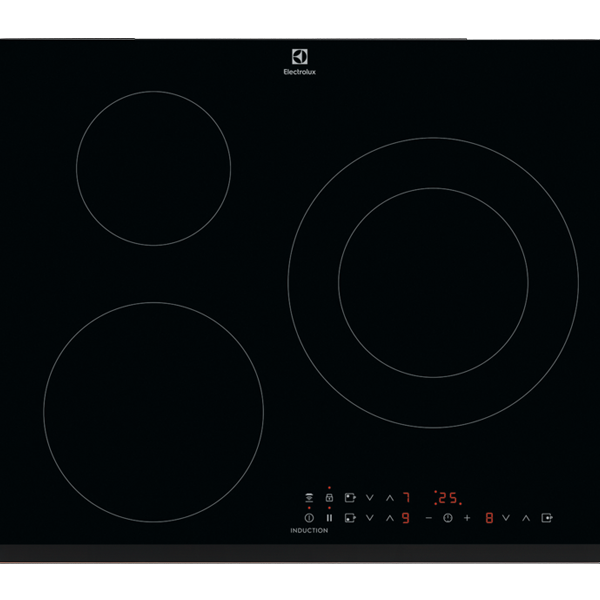 Placa de Indução Electrolux LIT60336 | 3 zonas, Touch Control, Preto