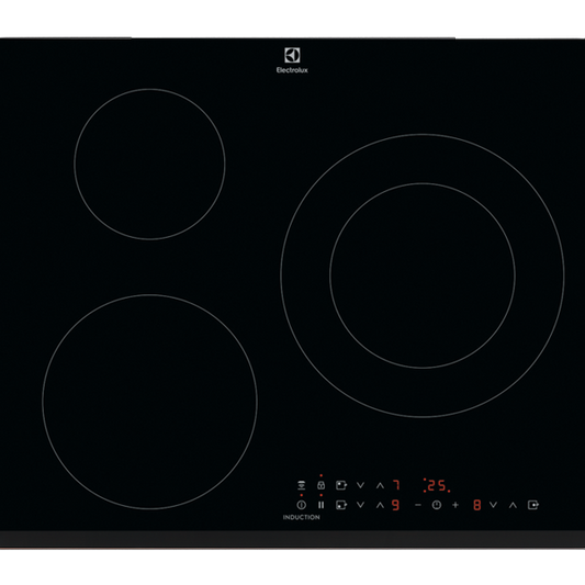 Placa de Indução Electrolux LIT60336 | 3 zonas, Touch Control, Preto