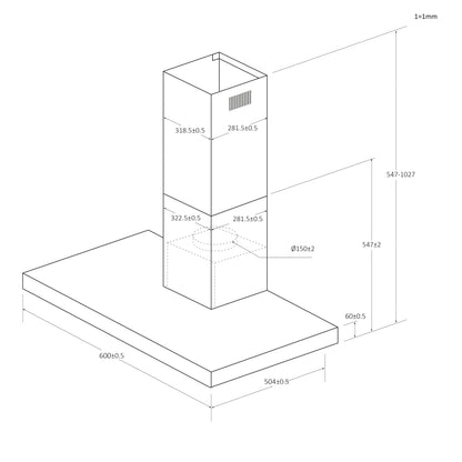 Chaminé Haier HATS6CBS4BWIFI | 883 m³/h, A+, Wi-Fi