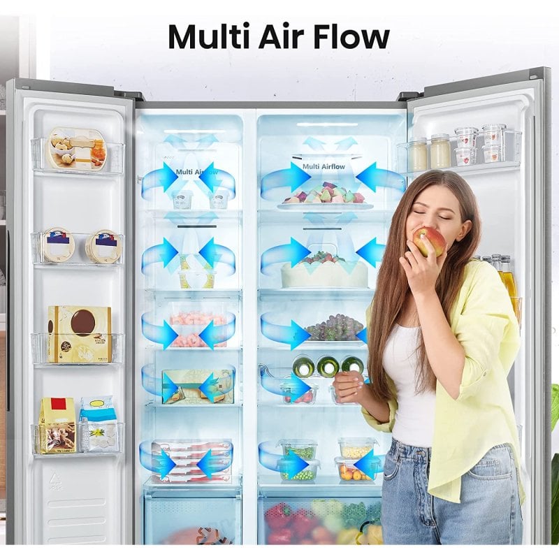 Frigorífico Side by Side Hisense RS677N4BIE | 519L, No Frost, Inox