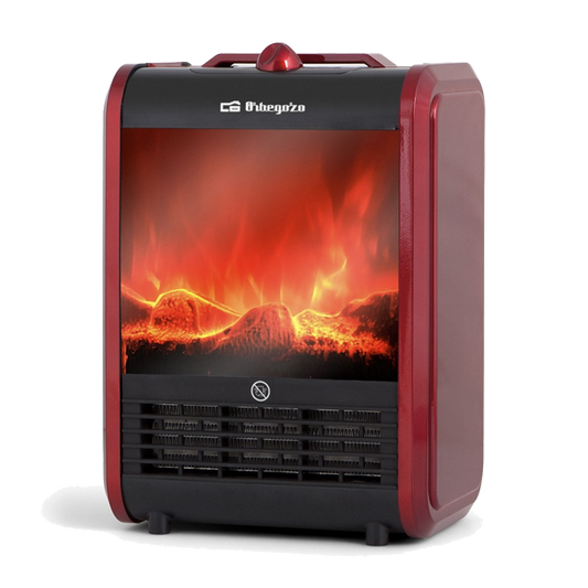 Chaminé Elétrica Orbegozo CM 9015 | 750-1500W, Efeito Fogo Real, Portátil