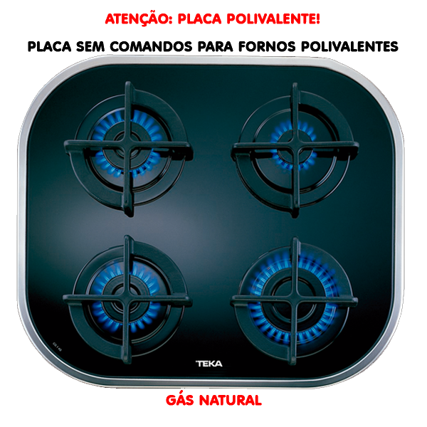 Placa a Gás TEKA Cg.1 4g Ai Al Inox | 4 Queimadores, Gás Natural