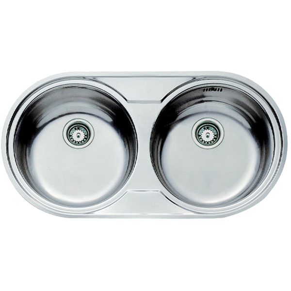 Lava Loiça TEKA Dr80 2C | Inox, 2 bacias, 140mm, 80cm, 440x840x140mm