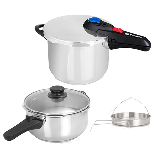 Panela de Pressão ORBEGOZO HP 4566 | Inox 18/10, 4+6L, 22cm