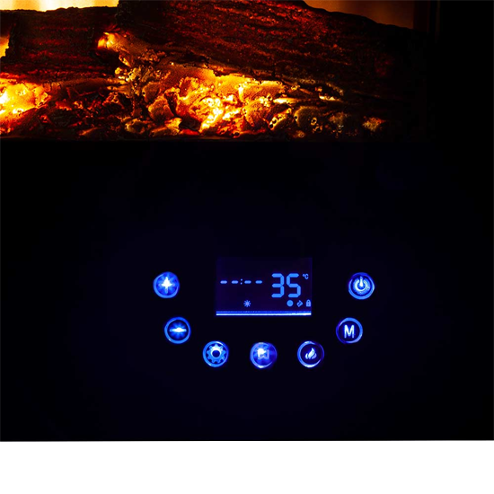 Chaminé Elétrica Orbegozo CM 8000 | 1800W, Efeito Fogo Real, Controlo Tátil