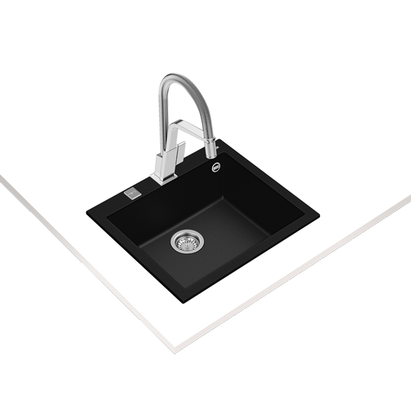 Lava Loiça TEKA Forsquare 50.40 Tg | Tegranito, 570x500mm, 200mm, Preto