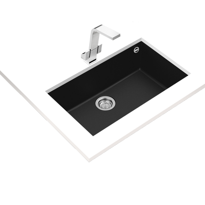 Lava Loiça TEKA Square 72.40 Tg | 1 Bacia, Tegranito, Preto