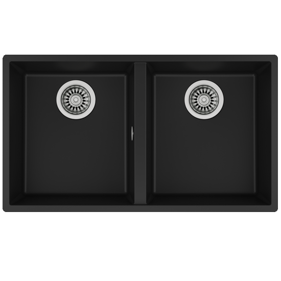 Lava Loiça Teka Square 2c 760 Tg | 2 Bacias, Tegranito, Preto