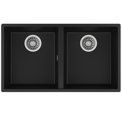 Lava Loiça Teka Square 2c 760 Tg | 2 Bacias, Tegranito, Preto