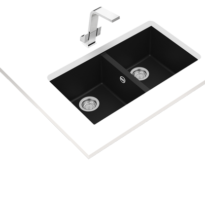 Lava Loiça Teka Square 2c 760 Tg | 2 Bacias, Tegranito, Preto