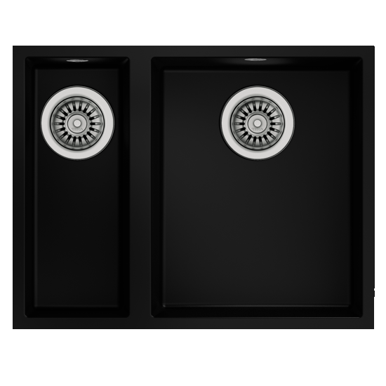 Lava Loiça TEKA Square 2c 560 Tg | 2 bacias, Tegranito, Preto