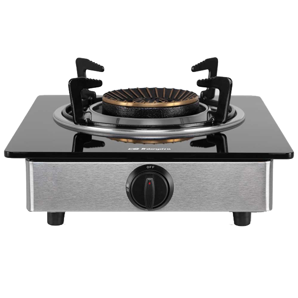 Fogareiro Orbegozo FO 1720 | Inox, Vidro Negro, 4.3kW