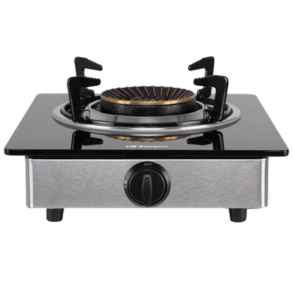 Fogareiro Orbegozo FO 1720 | Inox, Vidro Negro, 4.3kW