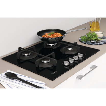 Placa a Gás Indesit Ing 61t/bk1 | 4 Queimadores, Vidro Preto, 7.3 kW