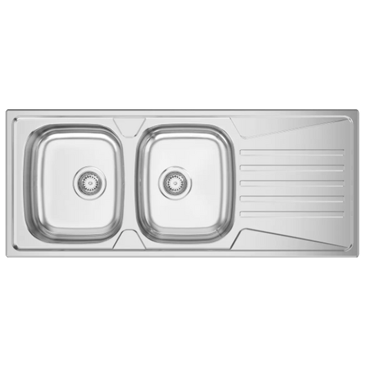 Lava Loiça Rodi Keran 120 | 2 cubas, 1200x500mm, polido