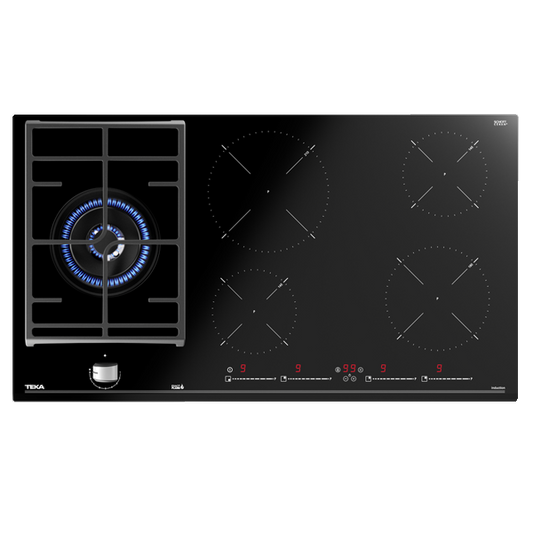 Placa Combinada Teka JZC 95314 ABN BK  Indução+Gás 90 cm