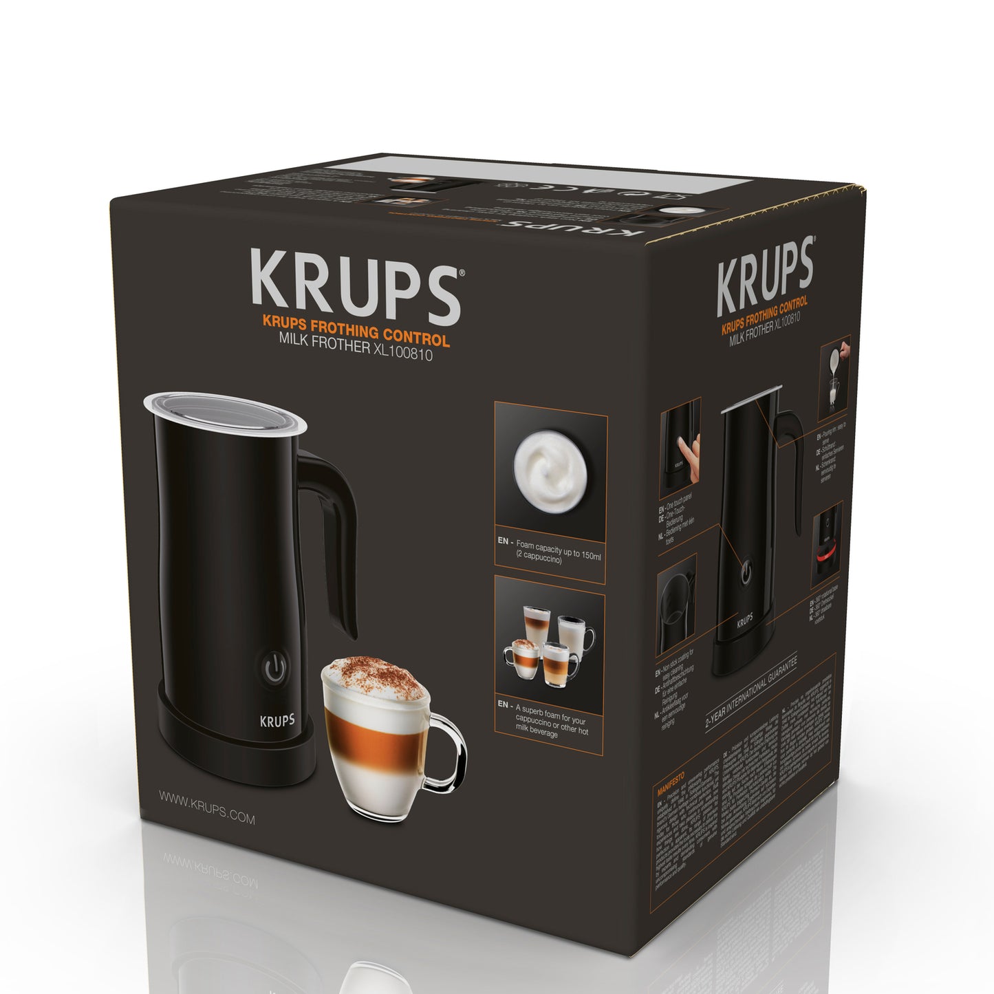 Espumador de Leite Krups XL100810 | 150ml, 500W, Preto