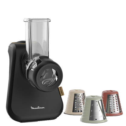 Ralador Moulinex Dj77en10 | 200W, 3 Cones, Preto Mate
