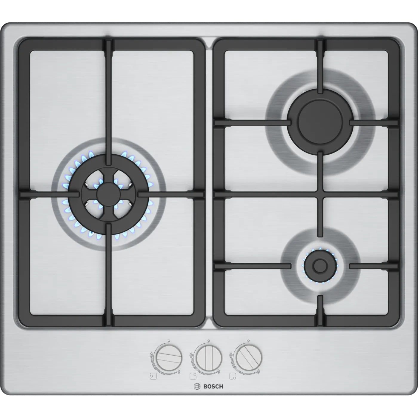 Placa a Gás Bosch PGC6B5K90 | 3 Queimadores, 60cm, Inox