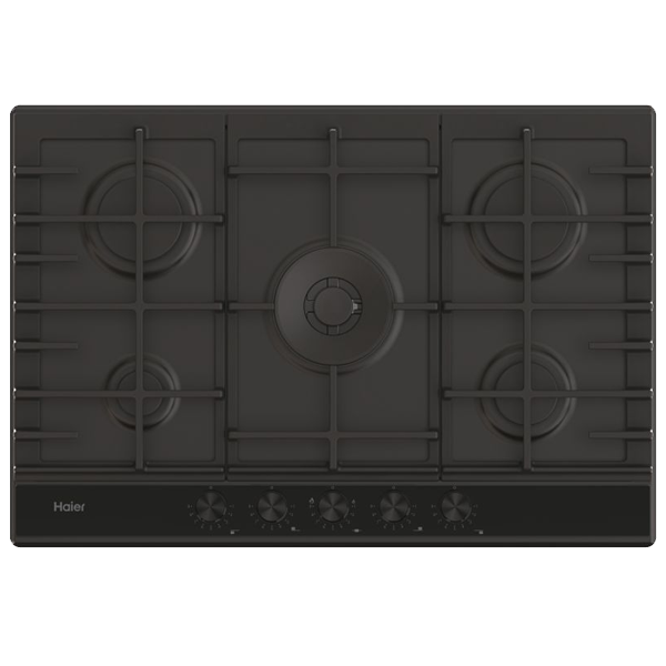 Placa a Gás Haier HAHG7W5HEB | 5 Zonas, Preto, Inox