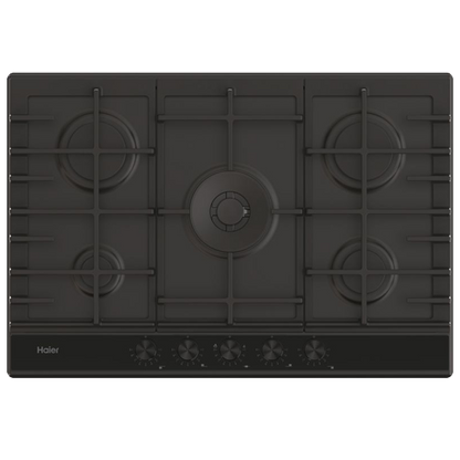 Placa a Gás Haier HAHG7W5HEB | 5 Zonas, Preto, Inox