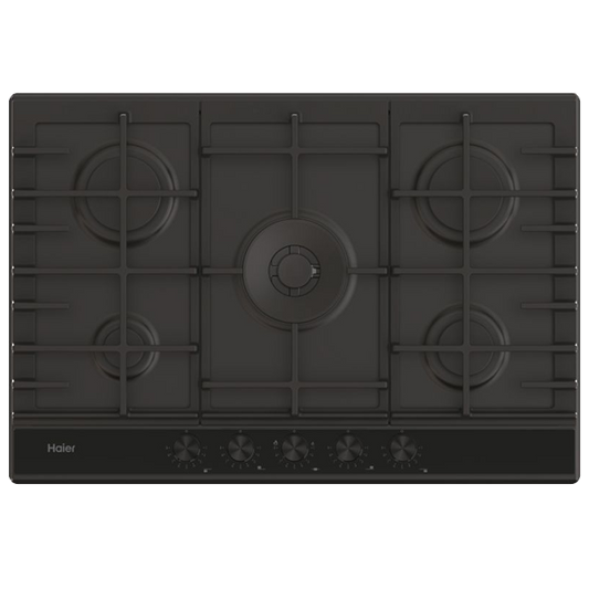 Placa a Gás Haier HAHG7W5HEB | 5 Zonas, Preto, Inox