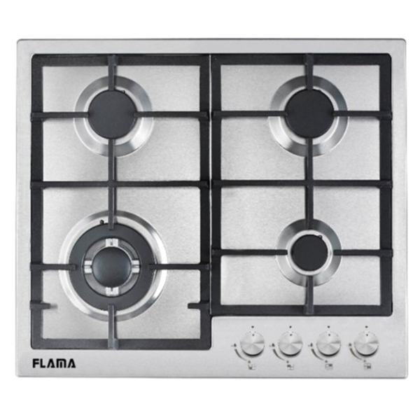 Placa a Gás FLAMA 9006FL | Gás Natural, 4 Queimadores, Inox