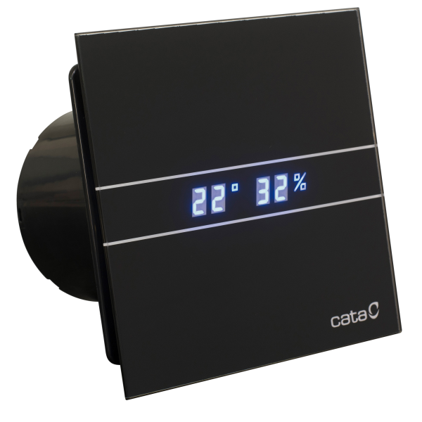 Extrator WC Cata E100 GTH BK | 115 m³/h, 17 dB, 8W