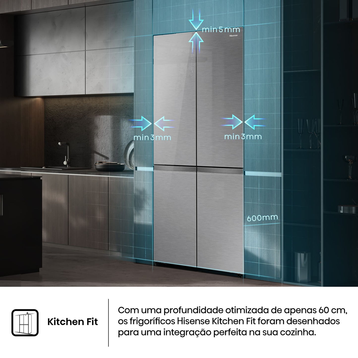 Frigorífico Americano Hisense RQ5P605NSVE | 591L, No Frost, Classe E