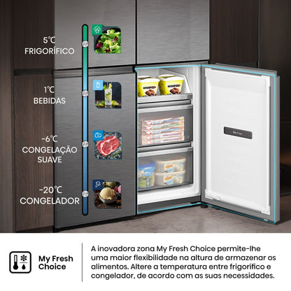 Frigorífico Americano Hisense RQ5P605NSVE | 591L, No Frost, Classe E