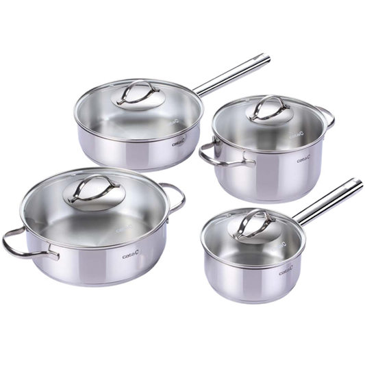 Bateria de Cozinha CATA Set Professional | Aço Inox, 4 Peças, Indução