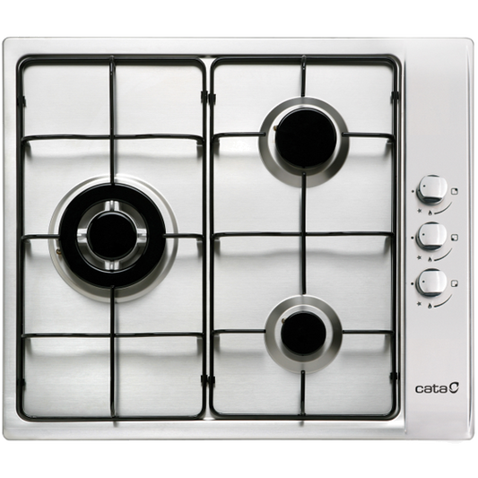 Placa a Gás Cata GIB 6021 X | 3 Queimadores, Inox