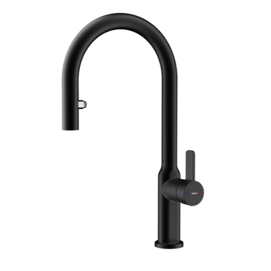 Misturadora TEKA Oval 9382 BK | Cano Giratório, Chuveiro Extraível e Filtro Anticalcário