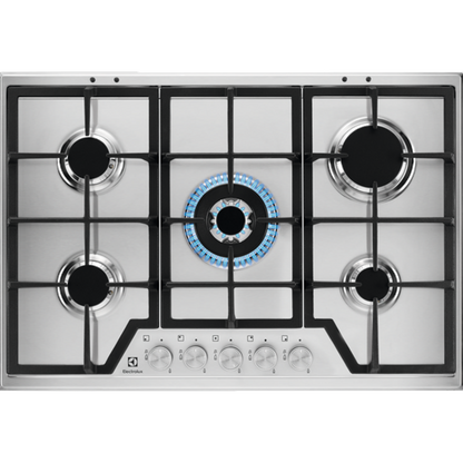 Placa a Gás Electrolux KGS7536SX | Grelhas Ferro, Inox, 75cm