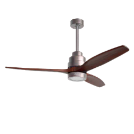 Ventoinha de Teto UFESA Nepal Inox/Roble | 132cm, LED 3 Tons, Comando