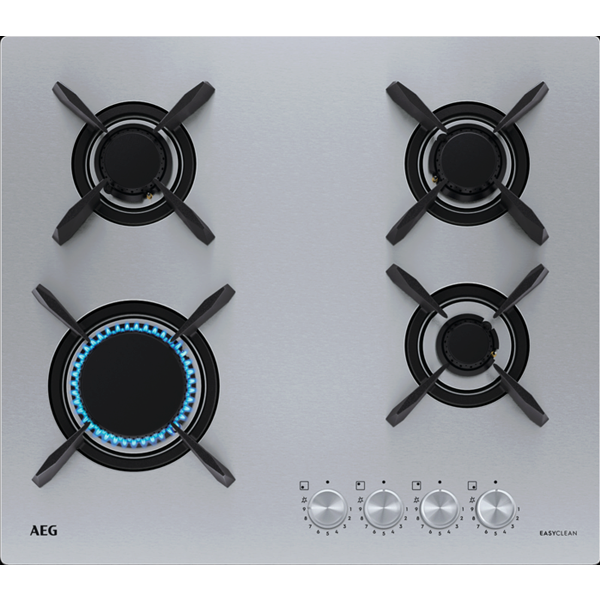 Placa a Gás AEG HGB64423UZ | 4 Queimadores, Aço inoxidável, 60cm