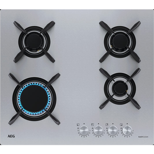 Placa a Gás AEG HGB64423UZ | 4 Queimadores, Aço inoxidável, 60cm