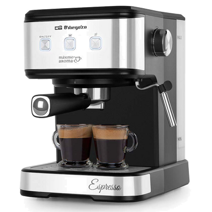 Máquina Café Expresso Orbegozo EX 5210 | 20 bar, 1100W, Depósito 1.5L, Aço Inox