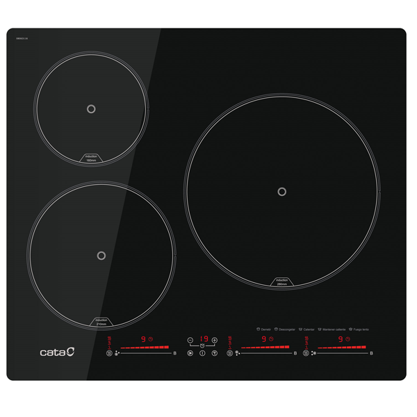 Placa de Indução Cata IBS 63032 | 3 zonas, Booster, 7.1kW
