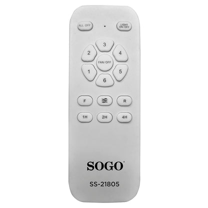Ventoinha de Teto Sogo VENSS21805 | 137cm, 6 velocidades, LED variável