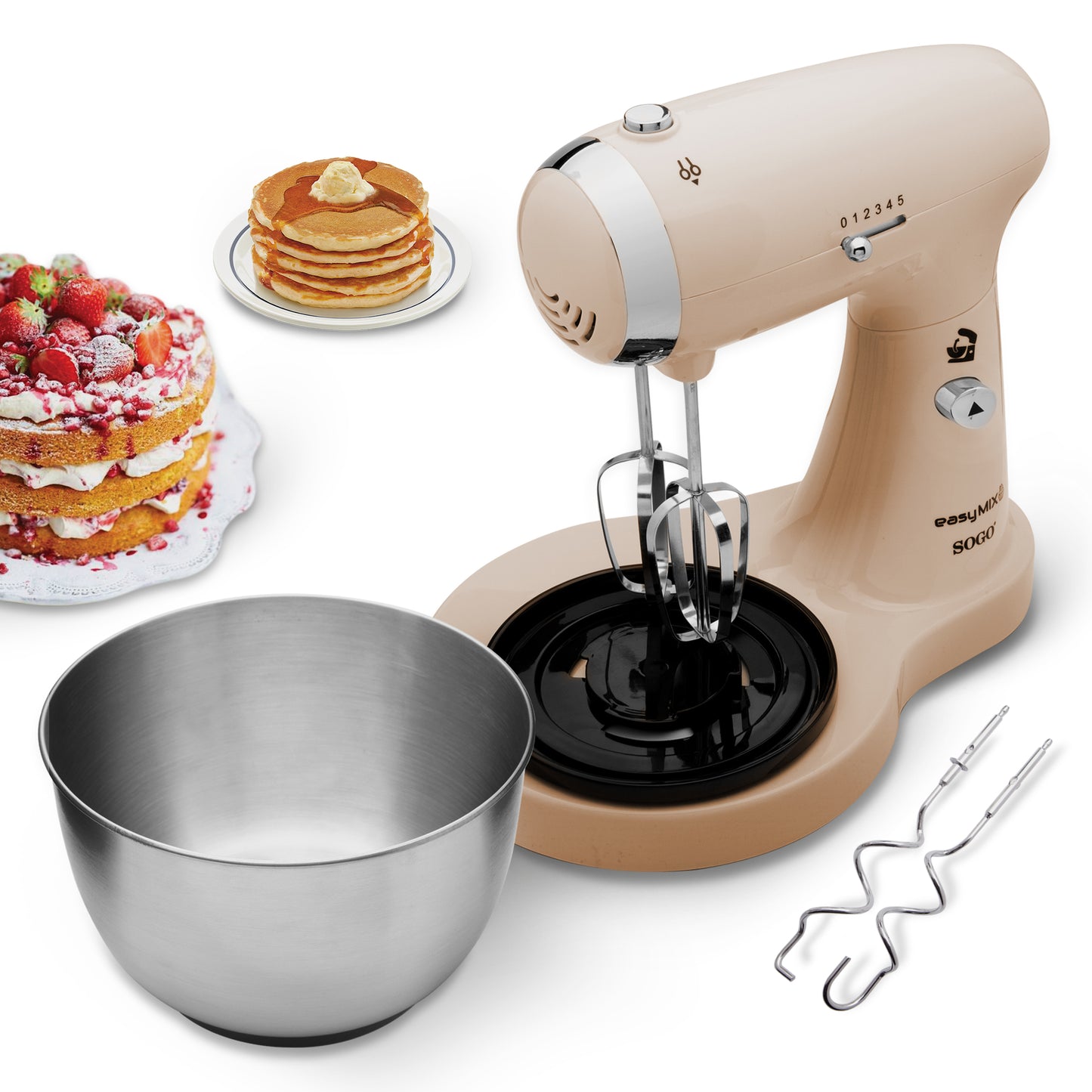 Batedeira Sogo BATSS14506CB | 3.2L, 350W, 5 Velocidades