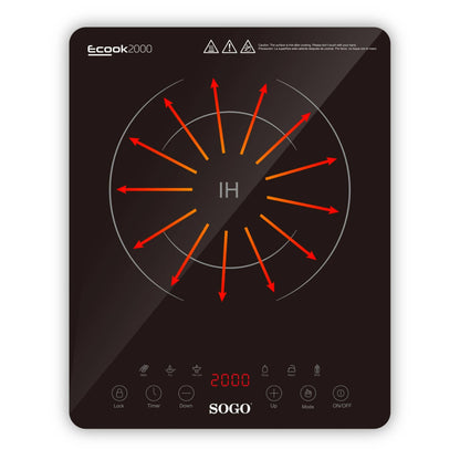 Placa Elétrica Sogo COCSS10246 | 1 zona, 2000W, Indução