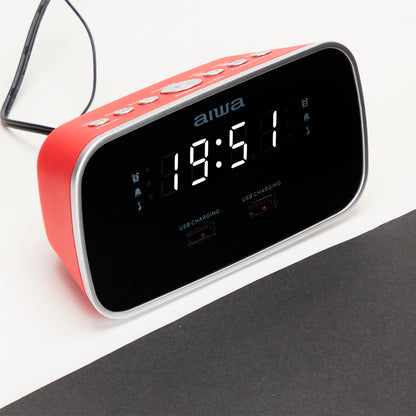 Rádio AIWA CRU19RD | USB, FM, Alarme duplo