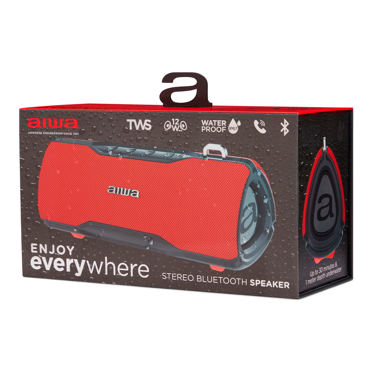 Coluna Bluetooth AIWA BST500RD | 12W, IP67, 8h